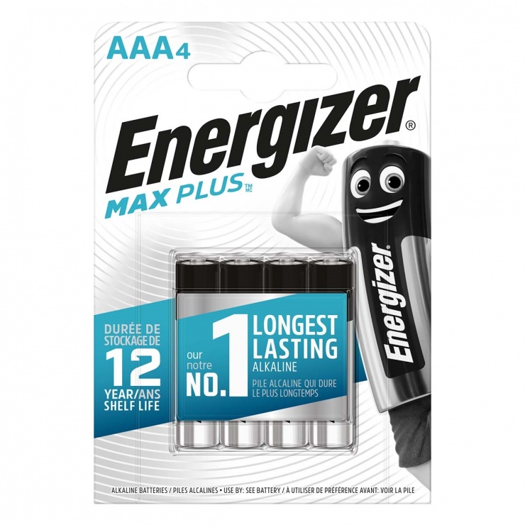 Imagine Set 4 baterii alkaline Max Plus AAA, Energizer E301321400