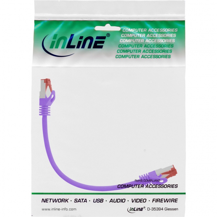 Imagine Cablu de retea RJ45 S/FTP PiMF Cat.6 0.5m Mov, InLine IL76450P