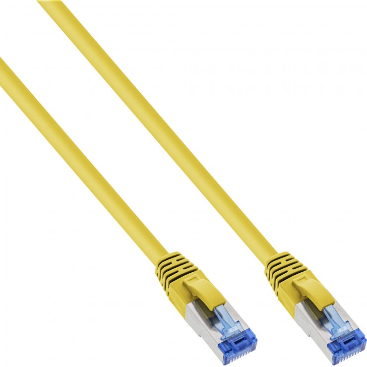 Imagine Cablu de retea RJ45 S/FTP PiMF Cat.6A LSOH 0.25m Galben, InLine IL76821Y
