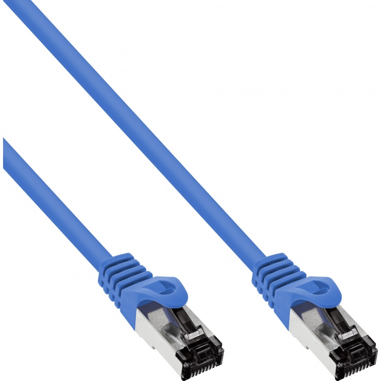 Imagine Cablu de retea RJ45 S/FTP PiMF Cat.8.1 LSOH 0.25m Albastru, InLine IL78822B