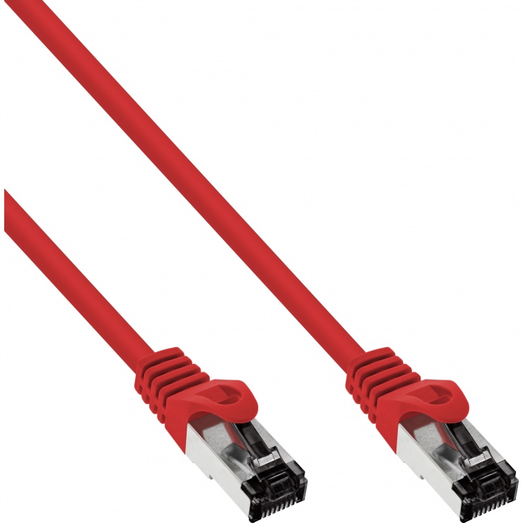 Imagine Cablu de retea RJ45 S/FTP PiMF Cat.8.1 LSOH 5m Rosu, InLine IL78805R