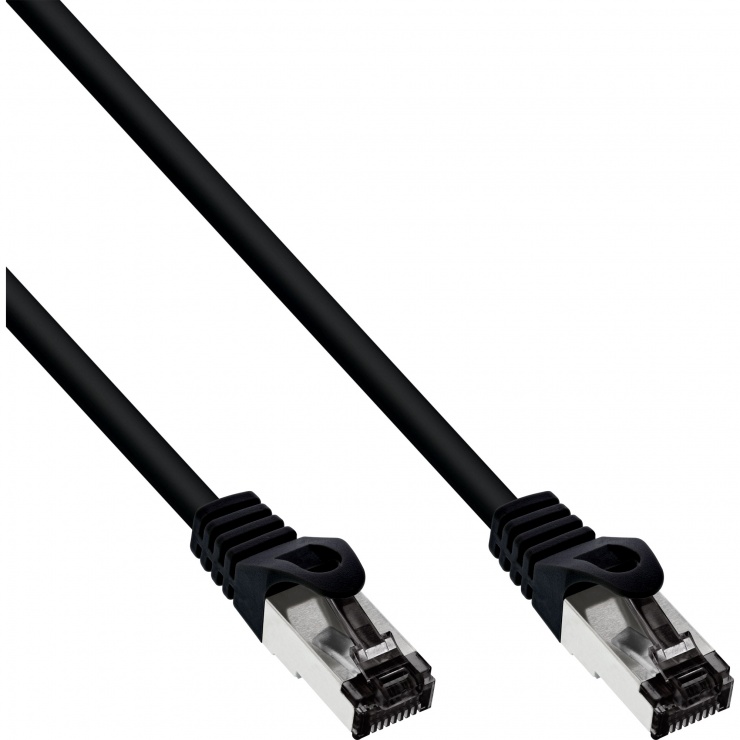 Imagine Cablu de retea RJ45 S/FTP PiMF Cat.8.1 LSOH 1m Negru, InLine IL78801S