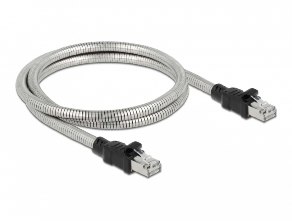 Imagine Cablu de retea RJ45 Cat.6A FTP cu izolatie metalica 3m Negru, Delock 80110