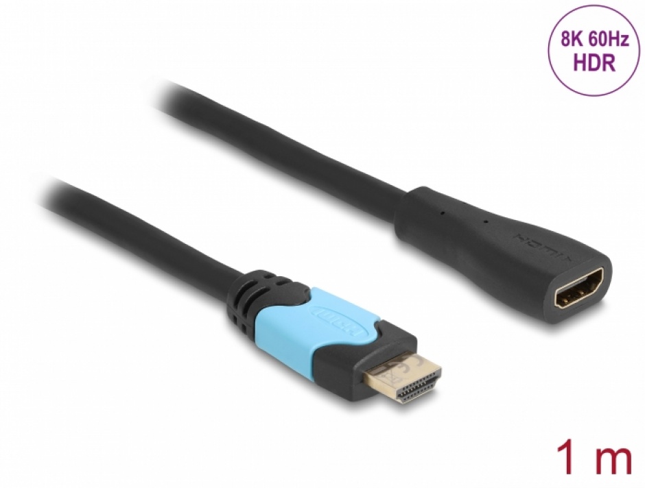 Imagine Cablu prelungitor HDMI High Speed 48Gbps 8K60Hz/4K120Hz T-M 1m , Delock 81997