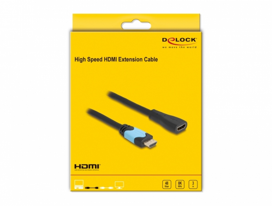 Imagine Cablu prelungitor HDMI High Speed 48Gbps 8K60Hz/4K120Hz T-M 3m , Delock 81999