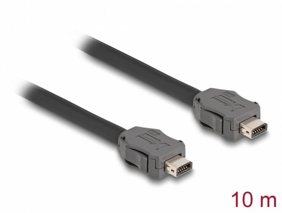 Imagine Cablu ix Industrial (A-coded) pentru Industry 4.0/IoT Cat.7 T-T 10m, Delock 82025