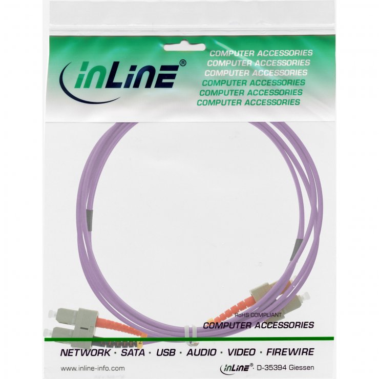 Imagine Cablu fibra optica SC-SC Duplex OM4 7.5m, InLine IL83575P