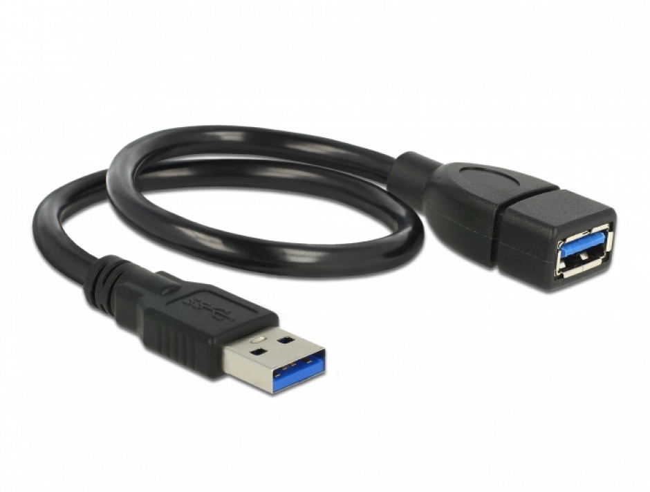 Imagine Cablu prelungitor USB 3.0-A ShapeCable 0.35m, Delock 83714