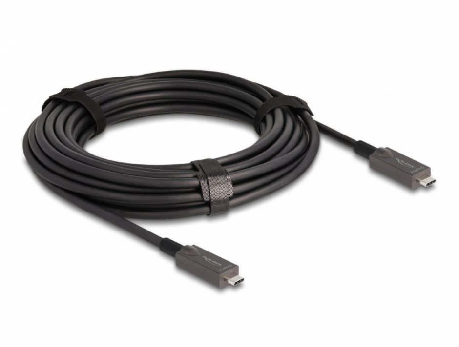 Imagine Cablu activ optic USB 3.2 Gen2 Type C 4K144Hz/60W T-T 10m, Delock 84150