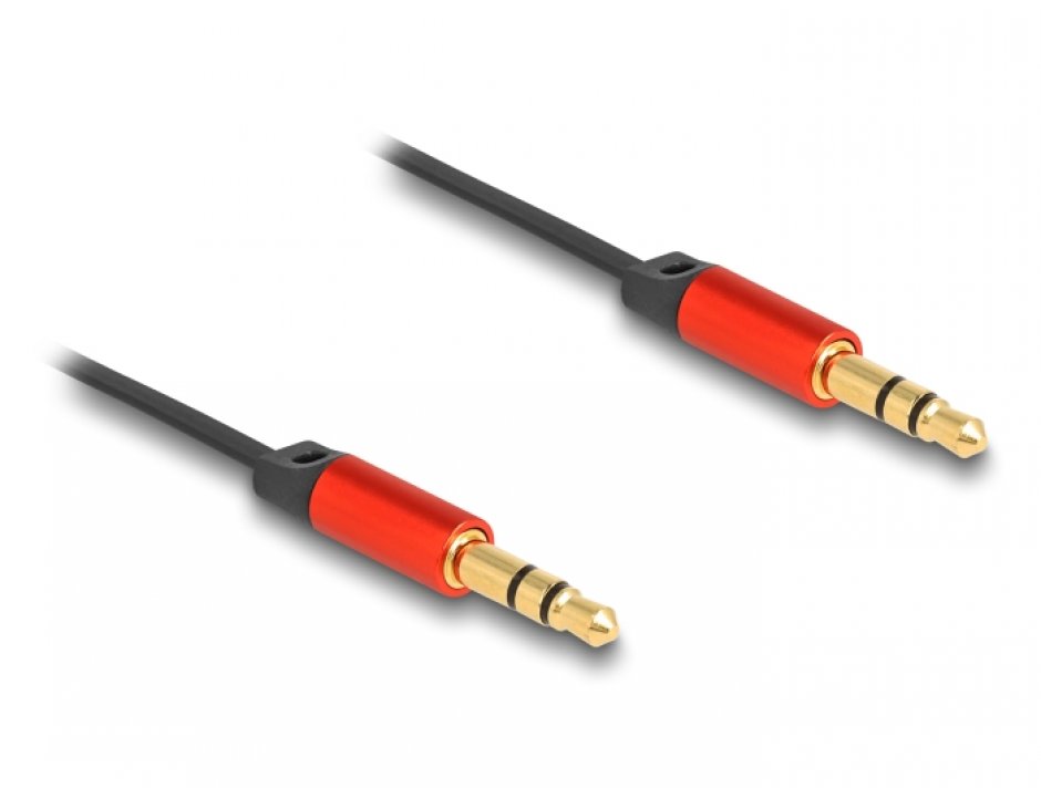 Imagine Cablu audio jack stereo 3.5mm 3 pini retractabil T-T 0.9m, Delock 85369