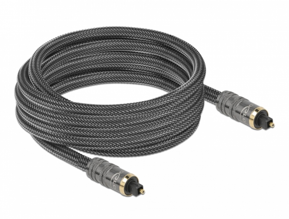 Imagine Cablu audio optic SPDIF Toslink 5m Antracit, Delock 86986