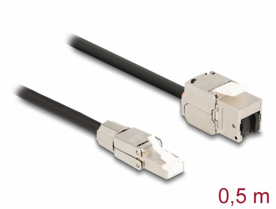 Imagine Cablu prelungitor RJ45 SFTP Cat.6A 0.5m, Delock 87204