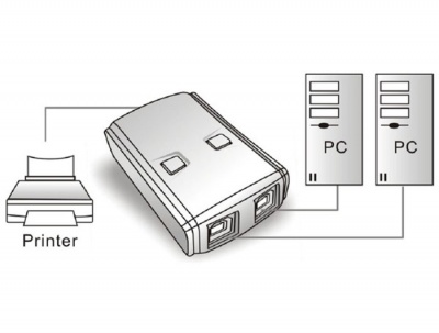 Imagine Switch USB 2.0 2 PC la o periferica, Delock 87482