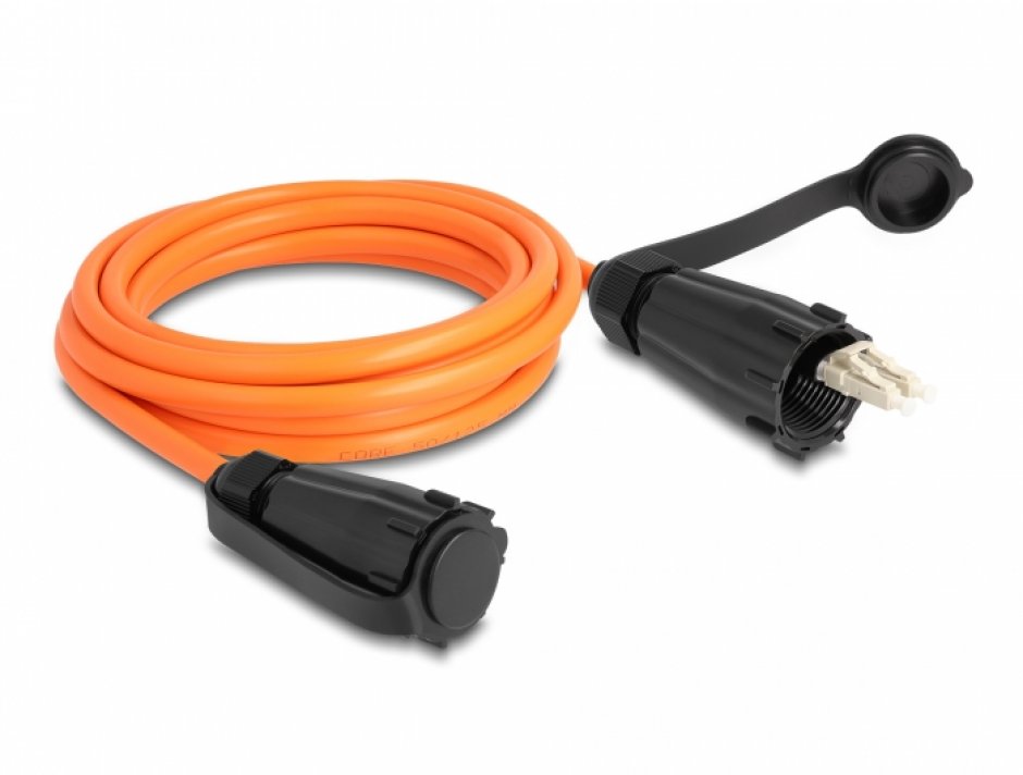 Imagine Cablu fibra optica LC Duplex la LC Duplex multi-mode OM2 IP68 protectie apa/praf 2m, Delock 87888