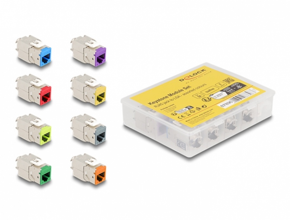 Imagine Set 8 buc modul keystone RJ45 Cat.6A LSA, Delock 87896