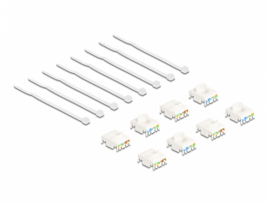 Imagine Set 8 buc modul keystone RJ45 Cat.6A LSA, Delock 87896