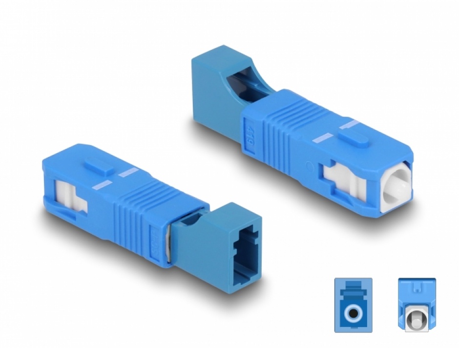 Imagine Adaptor fibra optica Hybrid SC Simplex la LC Simplex T-M blue, Delock 87941