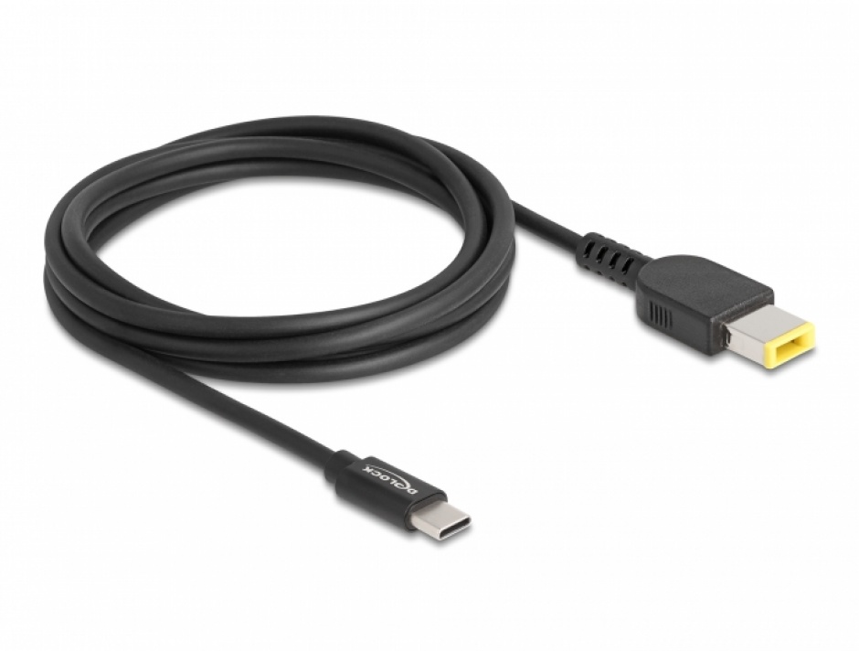 Imagine Cablu de alimentare laptop USB type C la Lenovo 11.0 x 4.5 mm 20V/3A 1.5m, Delock 87970