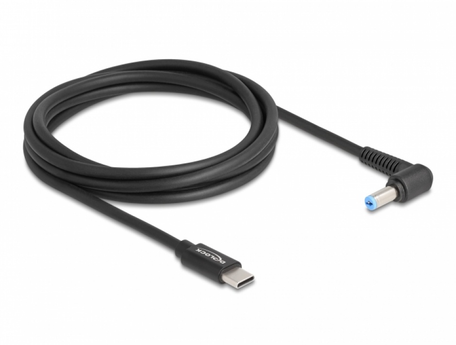 Imagine Cablu de alimentare laptop USB type C la Acer 5.5 x 1.7 mm 20V/3A 1.5m, Delock 87976