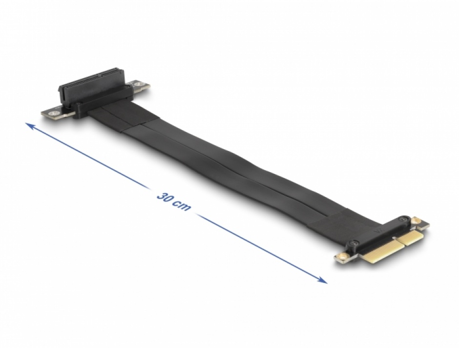 Imagine Riser Card PCI Express x4 la x4 90 grade 30cm, Delock 88025