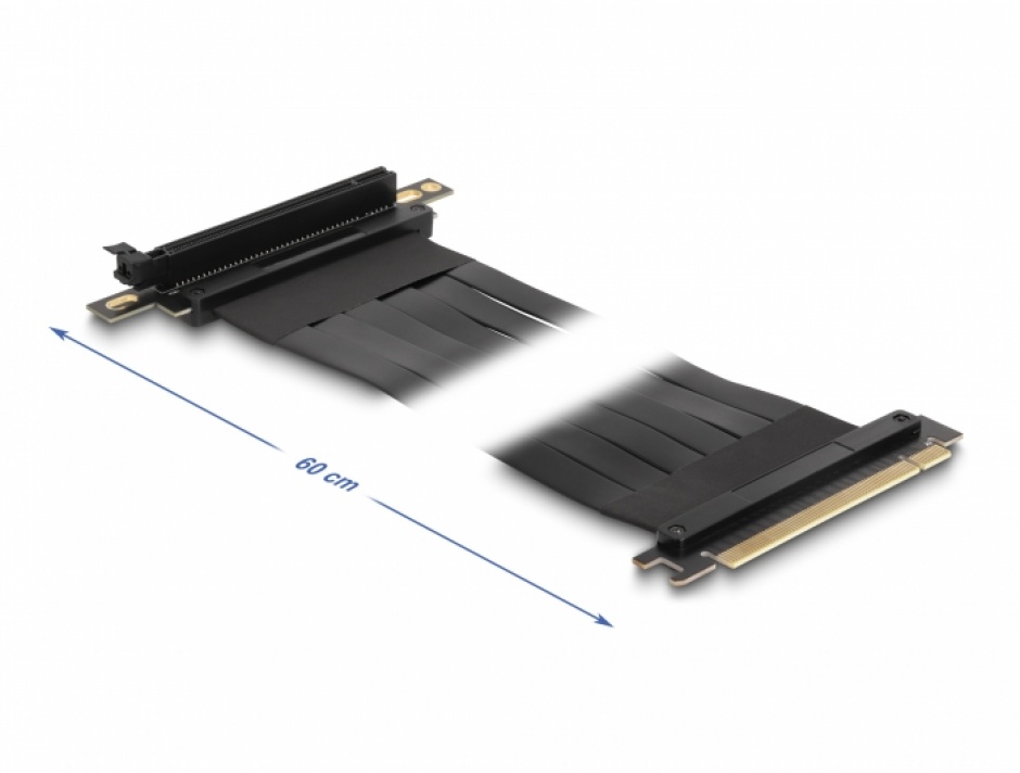 Imagine Riser Card PCI Express x16 la x16 90 grade 60cm, Delock 88028