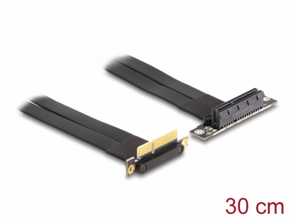 Imagine Riser card PCI Express x4 unghi 90 grade + cablu 30cm, Delock 88044