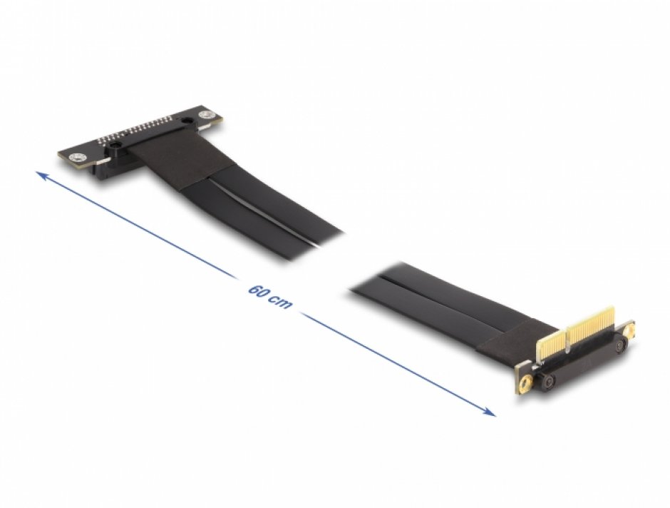 Imagine Riser card PCI Express x4 unghi 90 grade + cablu 60cm, Delock 88045