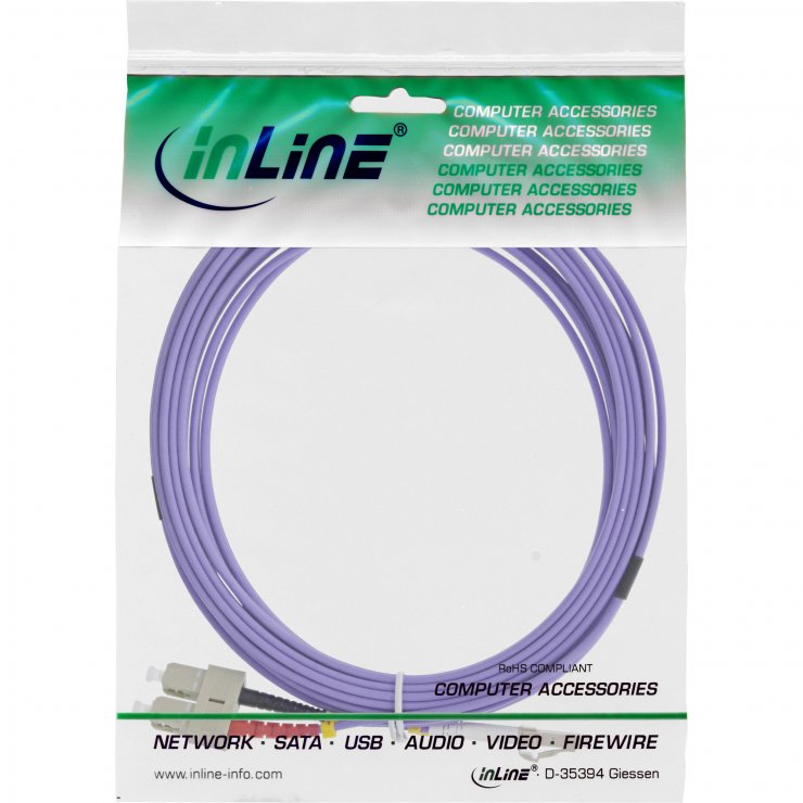 Imagine Cablu fibra optica LC-SC Duplex OM4 20m, InLine IL88639P