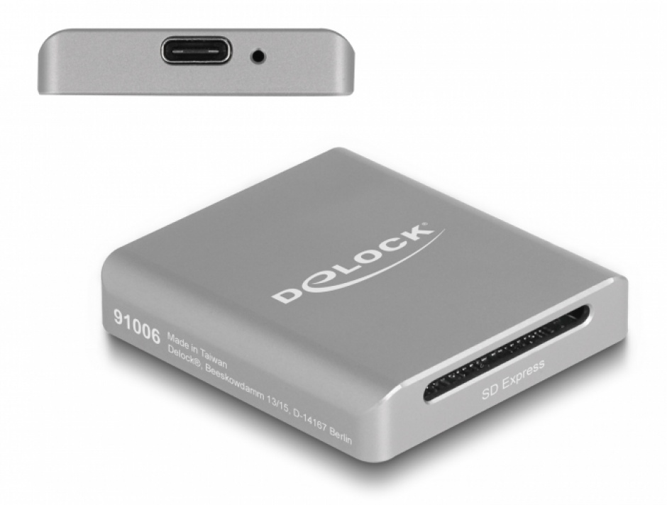 Imagine Cititor de carduri USB Type C pentru SD Express (SD 7.1), Delock 91006