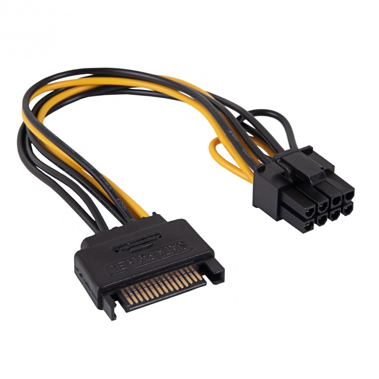 Imagine Cablu alimentare PCI Express 8 pini (6+2) la SATA 0.2m, AK-CA-80