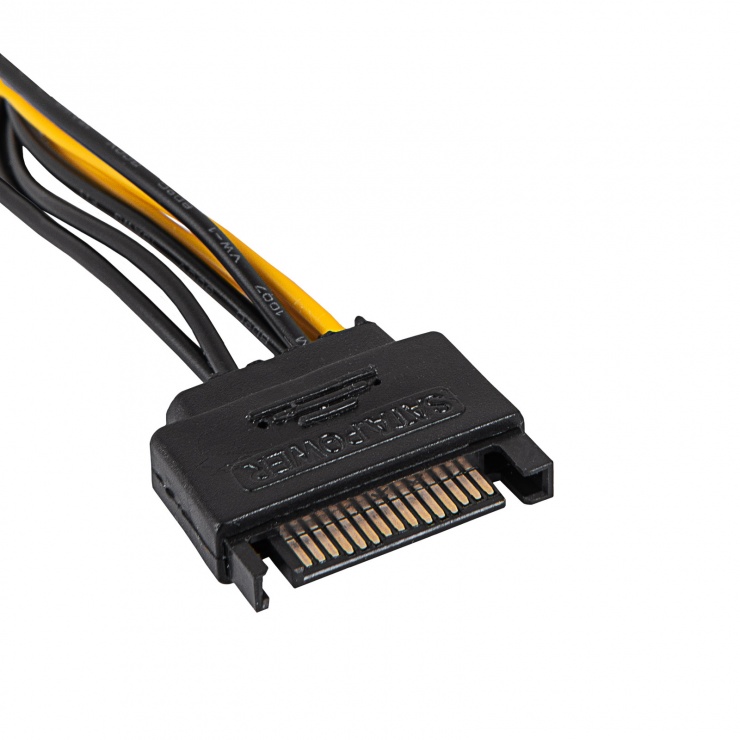 Imagine Cablu alimentare PCI Express 8 pini (6+2) la SATA 0.2m, AK-CA-80