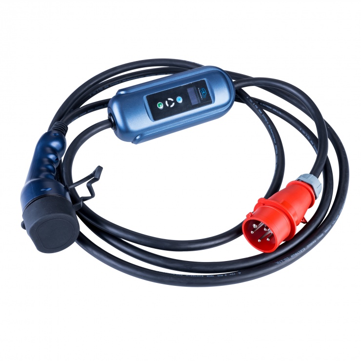 Imagine Cablu de incarcare masini electrice 5 pini Type 2 LCD 3 faze 16A 11kW 5m, AK-EC-12