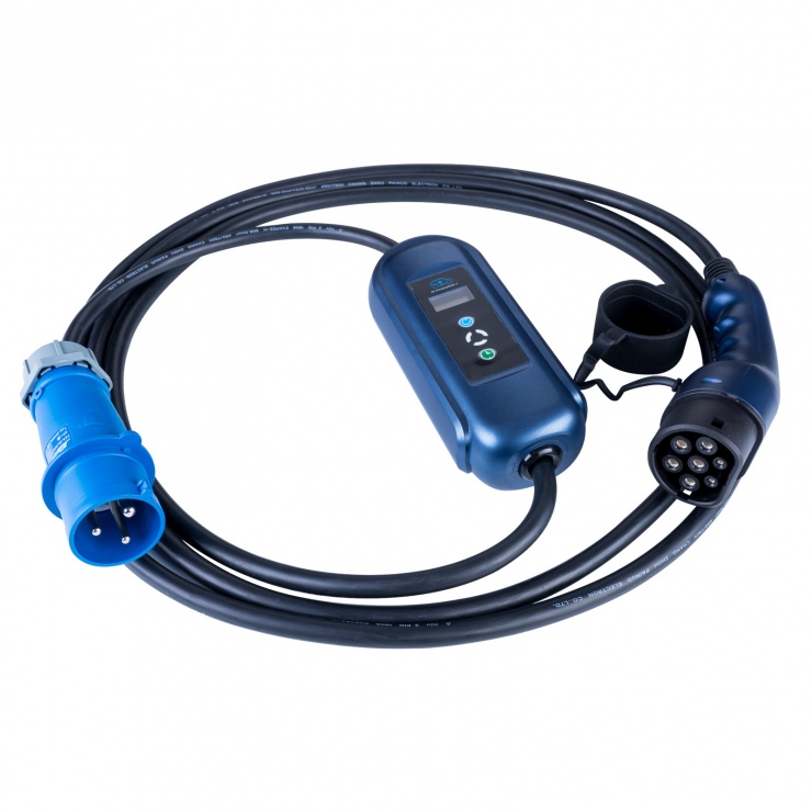 Imagine Cablu de incarcare masini electrice 3 pini Type 2 LCD 1 faza 32A 7.2kW 5m, AK-EC-14