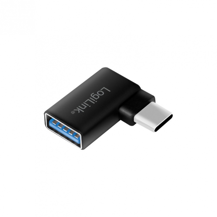 Imagine Adaptor USB 3.2 Gen1 type C la USB-A unghi 90 grade T-M, Logilink AU0055