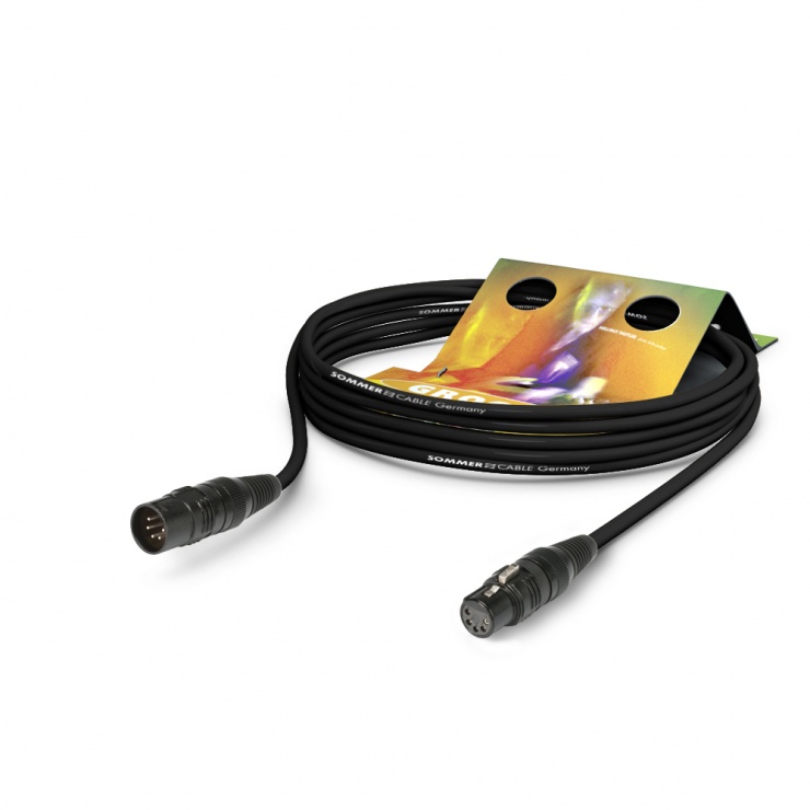 Imagine Cablu audio prelungitor XLR 5 pini Binary 434 DMX512 T-M 2.5m, Hicon B4GSU0250-SW