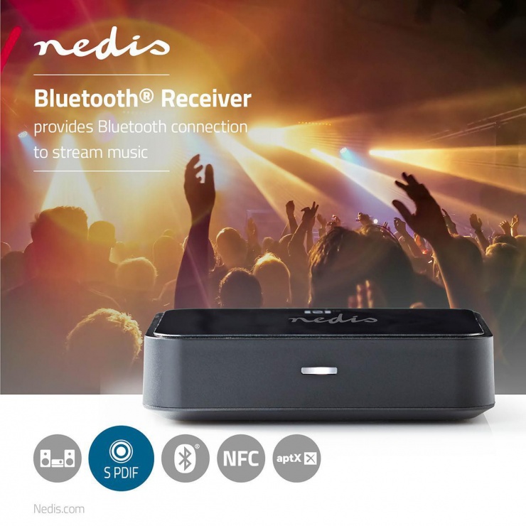 Imagine Receiver bluetooth NFC/aptX, Nedis BTRC110BK