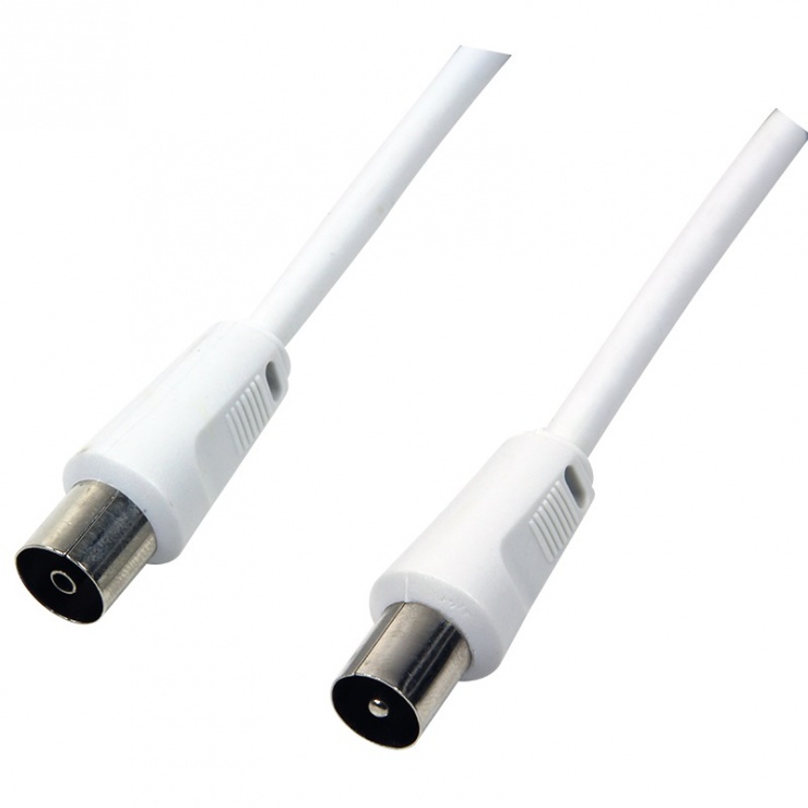 Imagine Cablu prelungitor coaxial antena T-M 1.5m Alb, Logilink CA1060