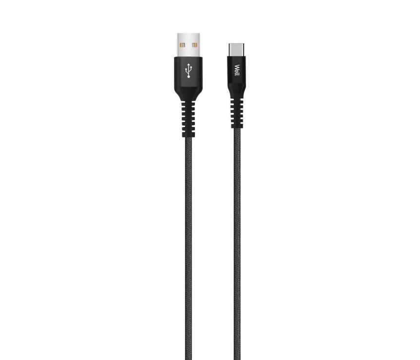 Imagine Cablu USB 2.0 la USB type C T-T 5A 1m Negru, CABLE-USB/USBC-1BK501-WL