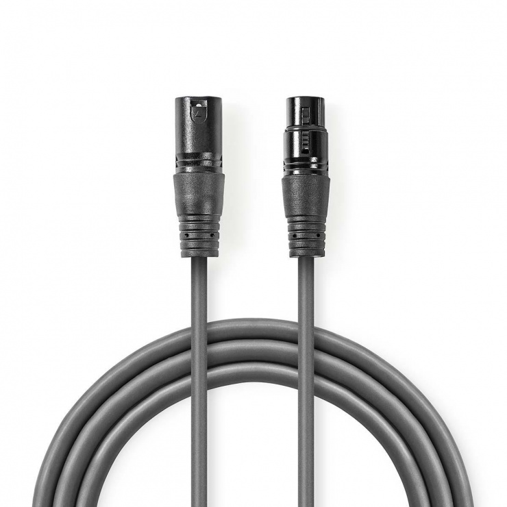 Imagine Cablu prelungitor XLR 3 pini M-T 15m, Nedis COTG15012GY150