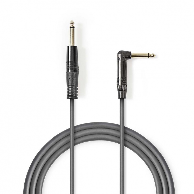 Imagine Cablu audio jack 6.35mm unghi 90 grade T-T 1.5m, Nedis COTH23005GY15