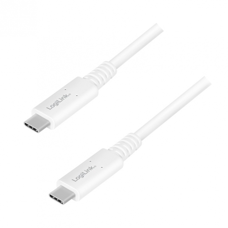 Imagine Cablu USB 4 Gen3 Type C 8K60Hz/PD 100W T-T 0.8m Alb, Logilink CU0180