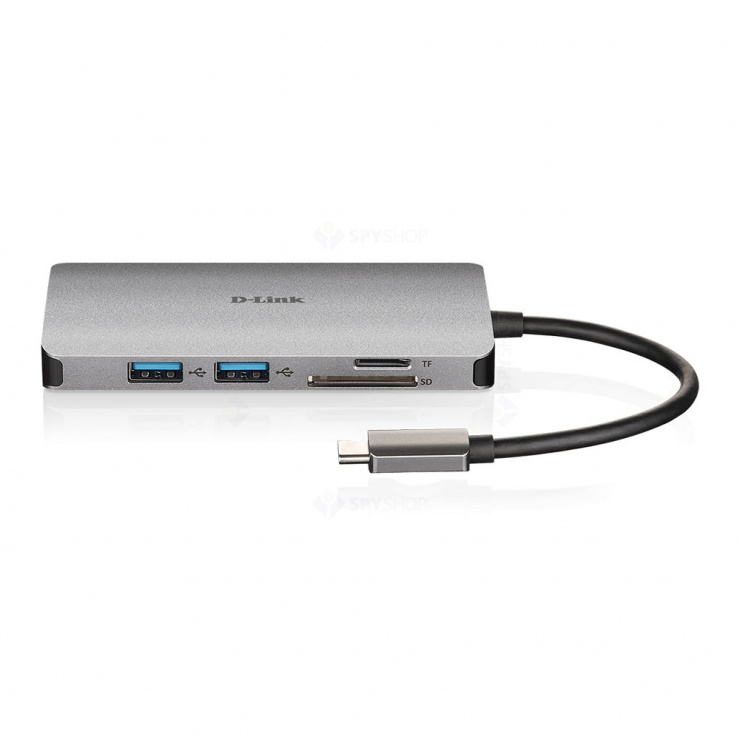 Imagine Docking station USB type C la HDMI/Gigabit/3xUSB-A/card reader + PD 100W, D-LINK DUB-M810