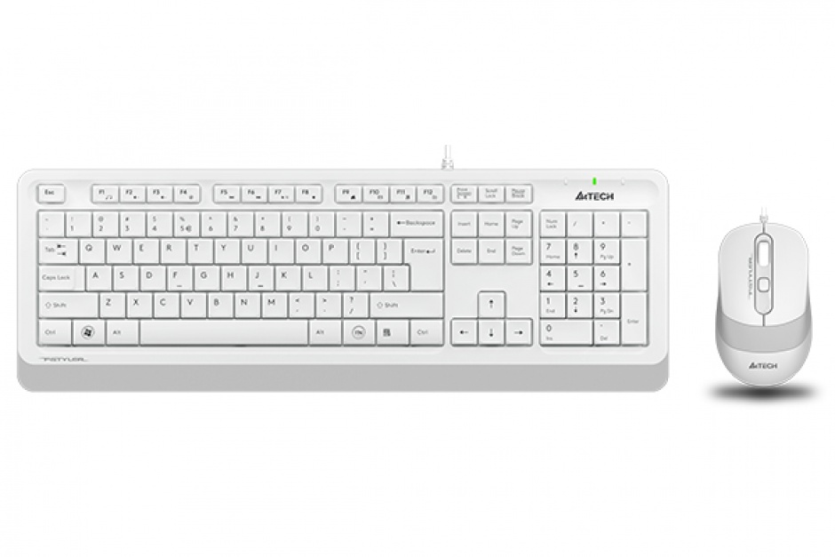 Imagine Kit Tastatura + mouse A4Tech Fstyler USB Alb/Gri, F1010-W