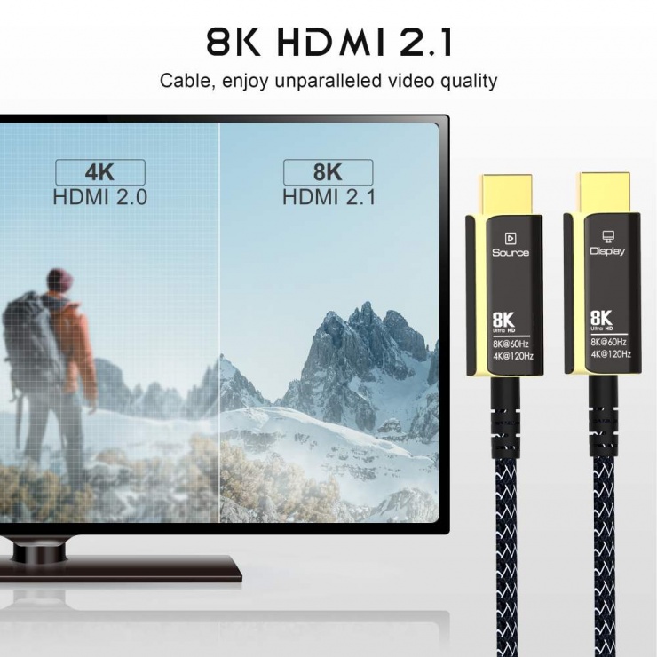 Imagine Cablu Ultra High Speed HDMI AOC 8K60Hz/4K120Hz T-T 10m, kphdm21t10