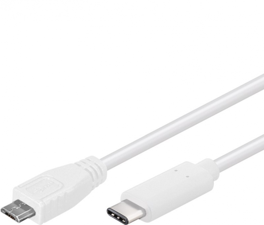 Imagine Cablu USB 3.1-C la micro USB 2.0-B T-T 1m Alb, ku31cb1w