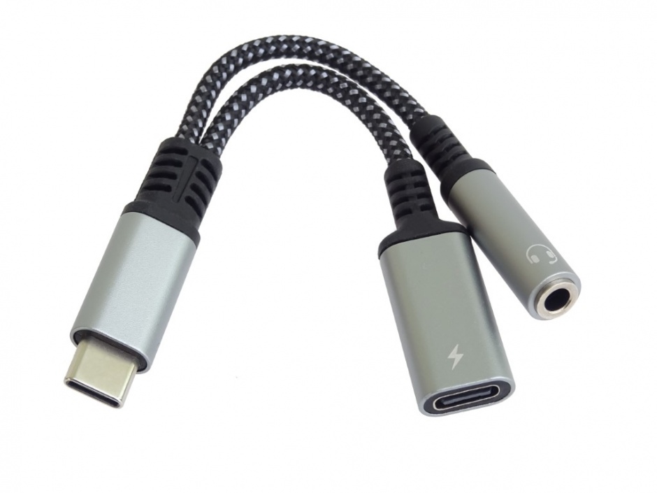 Imagine Adaptor USB type C la USB-C + jack stereo 3.5mm DAC T-M, ku31zvuk04