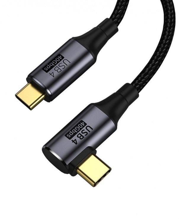 Imagine Cablu USB4 Gen3x2 40Gbps 8K60Hz 240W drept/unghi 90 grade T-T 1.2m, ku4cu12