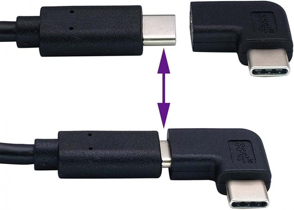 Imagine Adaptor USB 3.1 type C T-M unghi, kur31-13