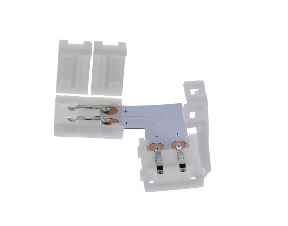 Imagine Set 2 bucati conector banda LED 10mm PCB forma L, LEDST-CON-L10-WL