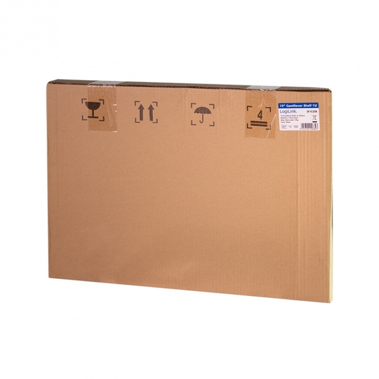 Imagine Raft fix pentru cabinet 19" 1U max 10kg Negru, Logilink SF1C35B